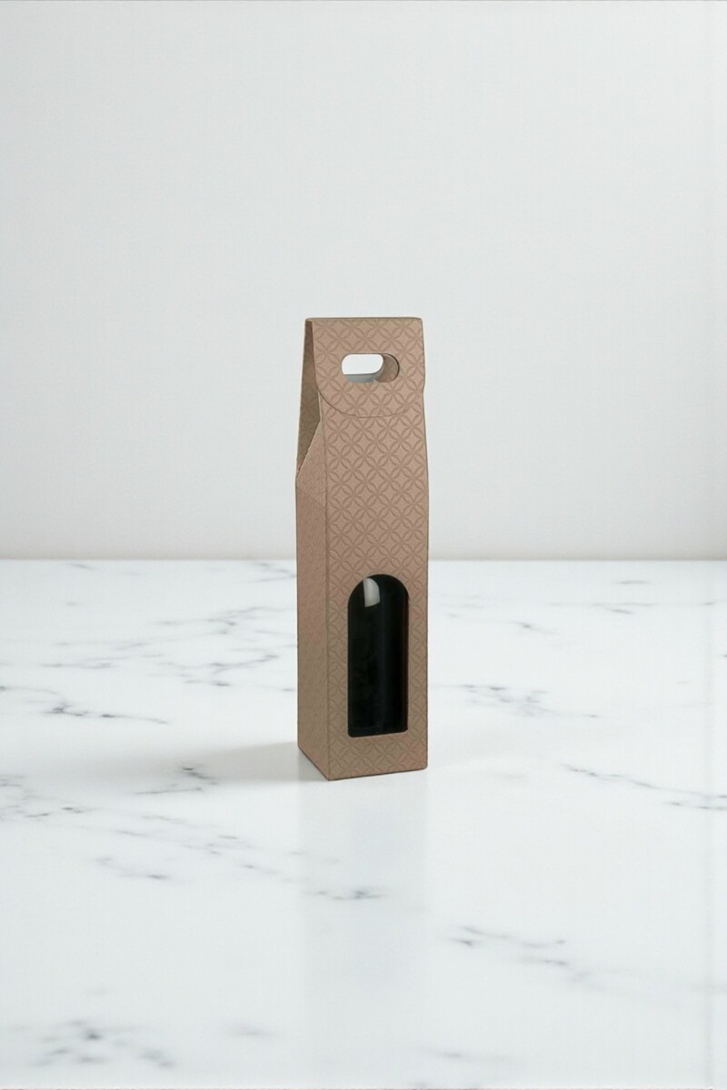 Caja c/ventana 1 botella 9x9x38,5 - 37274 - MATELASSE CUOIO 