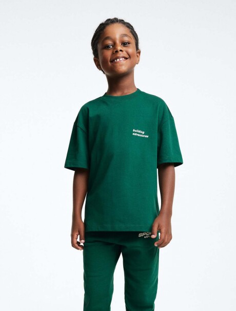 CAMISETA INFANTIL CON ESTAMPA VERDE