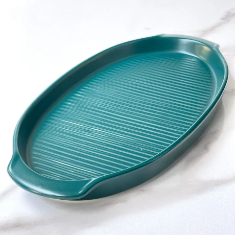 Bandeja Cerámica Oval Con Asa Ø15cm x Largo 30cm Bandeja Cerámica Oval Con Asa Ø15cm x Largo 30cm