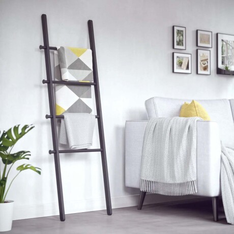 ESCALERA DECORATIVA MADERA-Y-ACERO NEGRO 1017445