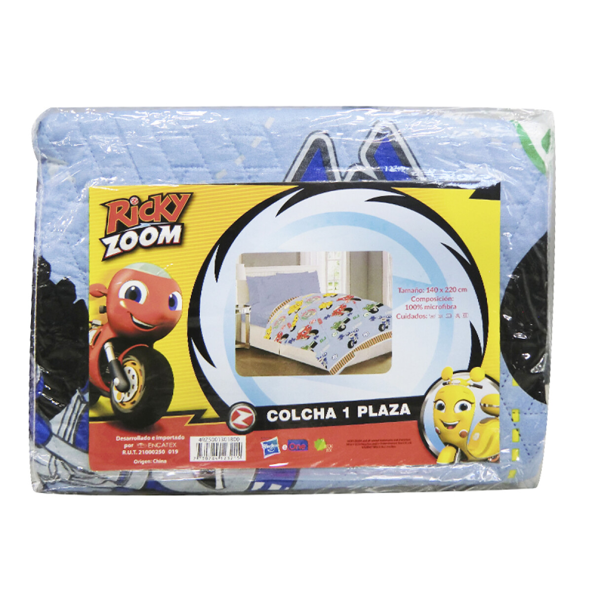 Colcha Infantil Ricky Zoom 1 Plaza 100% Microfibra 