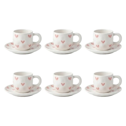 SET TAZA C/PLATITO DIS CORAZON 12PZAS Unica