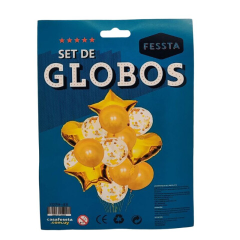 Set de Globos x14 Und Dorado