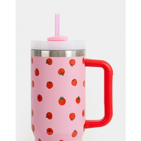 Vaso Alto Térmico Estampado Fucsia Medio