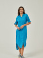 Vestido Navodari Azul Petroleo