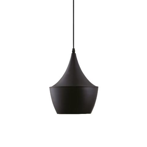 Lámpara colgante campana de aluminio negro Ø24cm IX9156