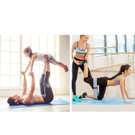 Set 3 Banda Resistencia Circular Tela Elástica Yoga Multicolor 1