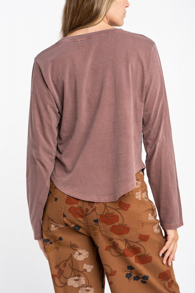 Remera Algodon Lavado Marron