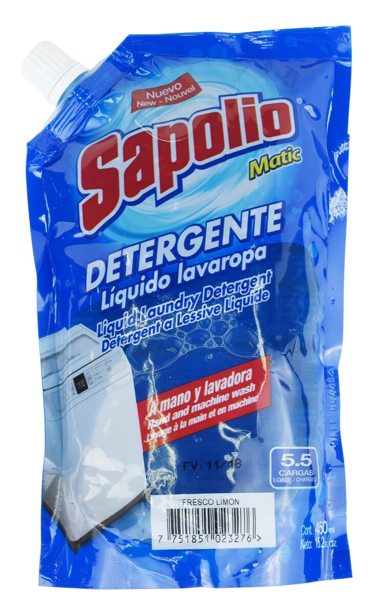 DETERGENTE LIQUIDO P/ROPA SAPOLIO LIMON 450 ML 