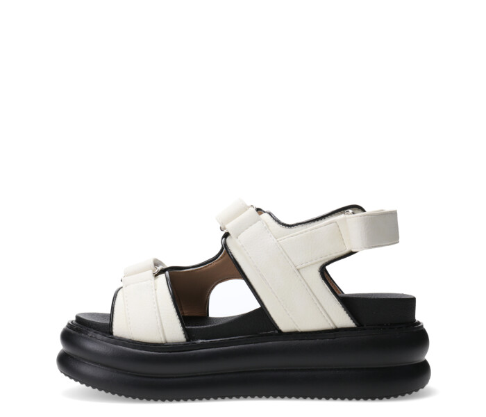 Sandalia MANAROLA con tiras con velcro Off White