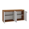 Ropero Bajo 4 Puertas Ymir Blanco/castaño Ropero Bajo 4 Puertas Ymir Blanco/castaño