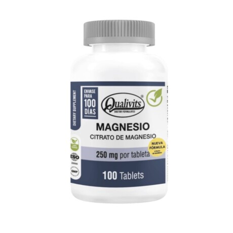 QUALIVITS CITRATO DE MAGNESIO 250mg 100 TABLETAS QUALIVITS CITRATO DE MAGNESIO 250mg 100 TABLETAS