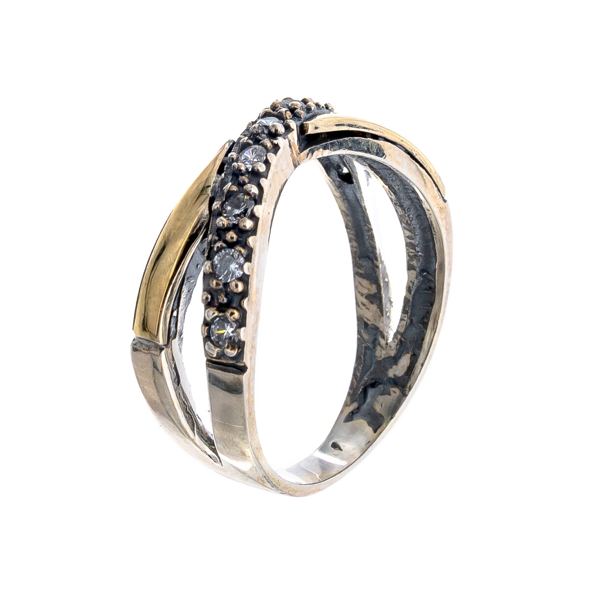 Anillo de Plata 925 Double y circonias 