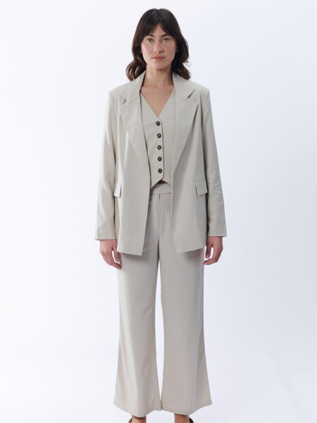 Blazer con lino Beige