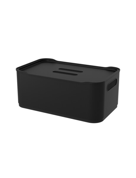 CANASTO C/TAPA PLASTICO FIT 30.5x19x12CM NEGRO CANASTO C/TAPA PLASTICO FIT 30.5x19x12CM NEGRO