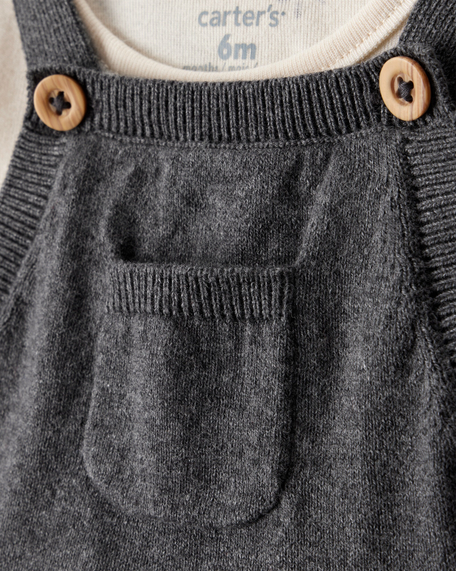 Set dos piezas de algodón, jumper y body, diseño lazos Sin color