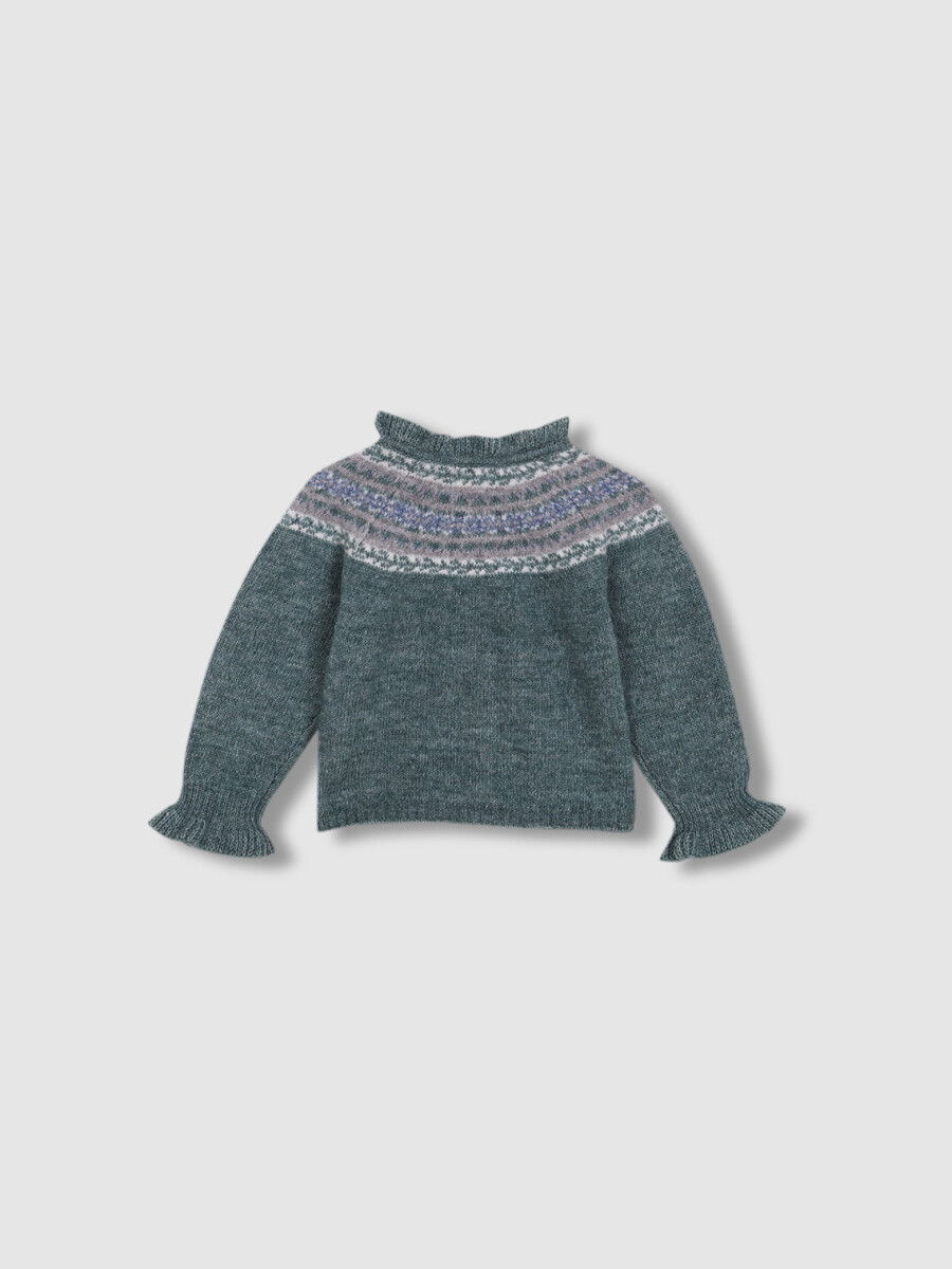 Chaqueta De Greca Con Volante Verdoso