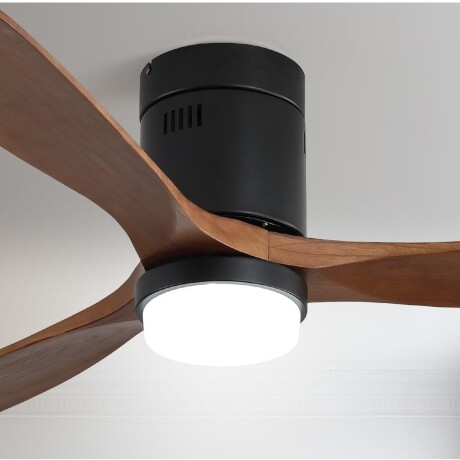 Ventilador De Techo En Madera Led 18watts Fría/neutra/cálida Negro y madera
