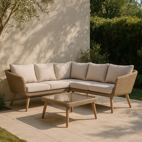 SET ESQUINERO EXTERIOR RATTAN-Y-MADERA NATURAL-BEIGE TOULOUSE