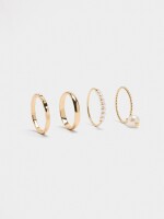 Set De Anillos Con Perlas blanco