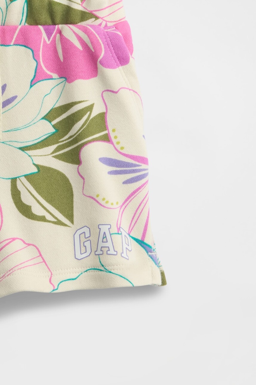 Short Sin Felpa Logo Gap Toddler Niña Tropical Floral