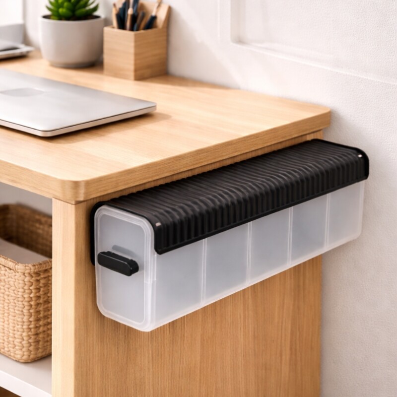 Organizador multiuso transparente con soporte adhesivo TRANSPARENTE