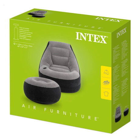 Set Intex Sillón + Apoya Pies Puff Asiento Inflable Inx068564