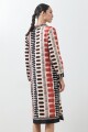 Vestido estampado abstracto beige