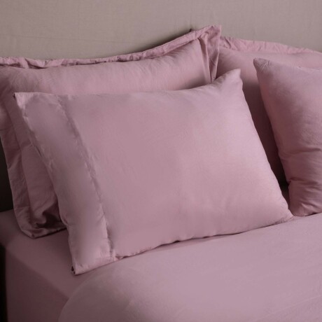 JUEGO DE SABANAS QUEEN POLIESTER ROSA PREWASHED