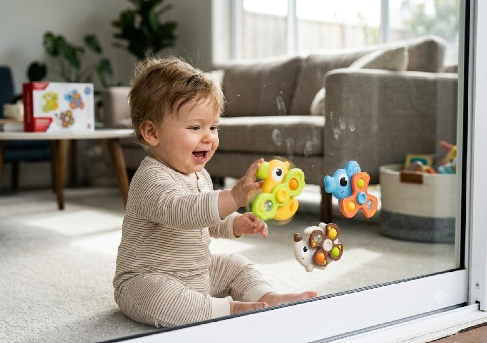 Set 3 Spinner Giratorios Con Ventosas HUANGER 