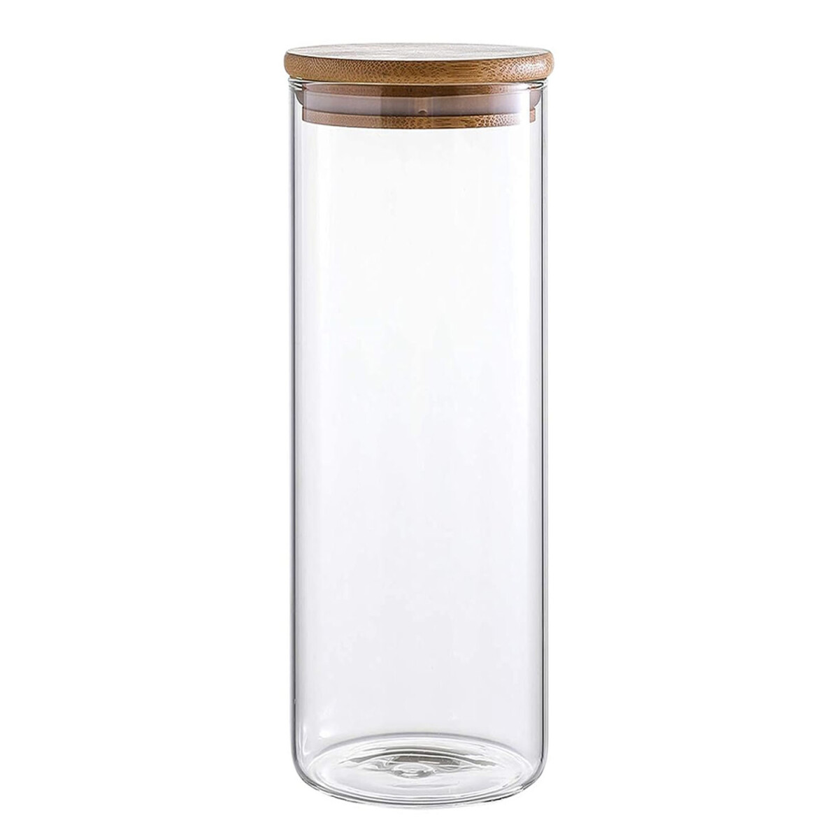 Frasco Recipiente Classic en Vidrio y Tapa en Madera 1000Ml - Transparente 