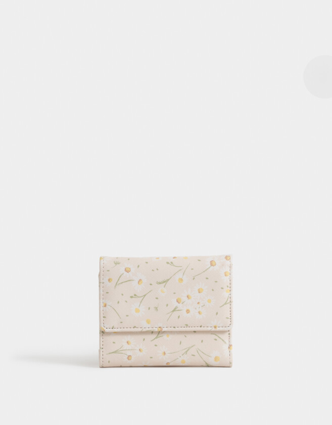 Billetera Estampados Billetera Cuerina Con Solapa - Estampado Flores