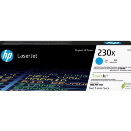 HP 230X - Cián - original - LaserJet - cartucho de tóner (W2301X) - para Color LaserJet Pro 4201, 4203, MFP 4301, MFP 4303 HP 230X - Cián - original - LaserJet - cartucho de tóner (W2301X) - para Color LaserJet Pro 4201, 4203, MFP 4301, MFP 4303