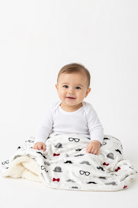 Manta reversible Para Bebé Mostachos