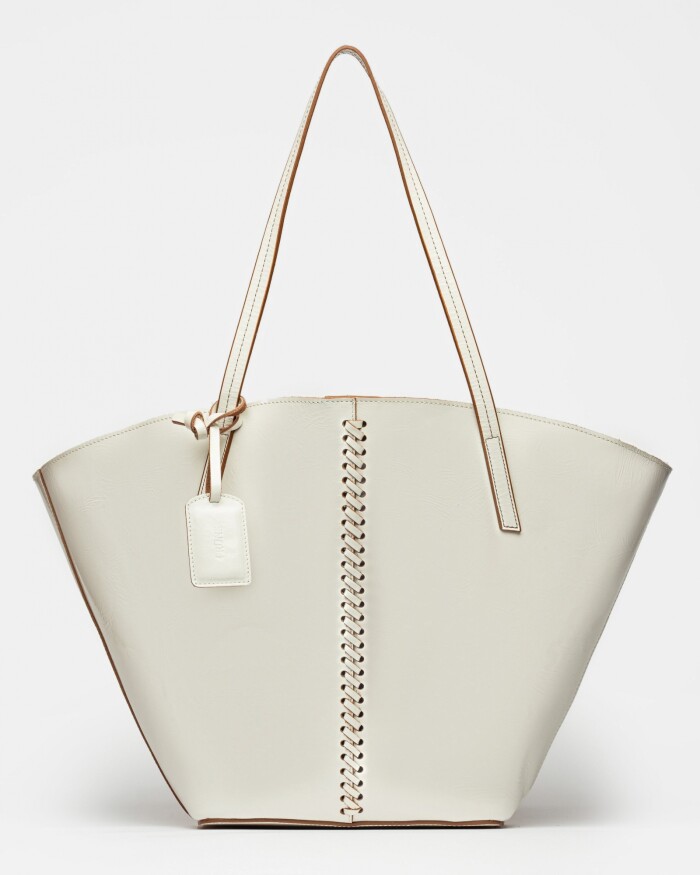 Shopper Neo Craft en cuero charol Natural