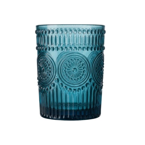 VASO VIDRIO LABRADO 250ML SOLES AZUL Unica