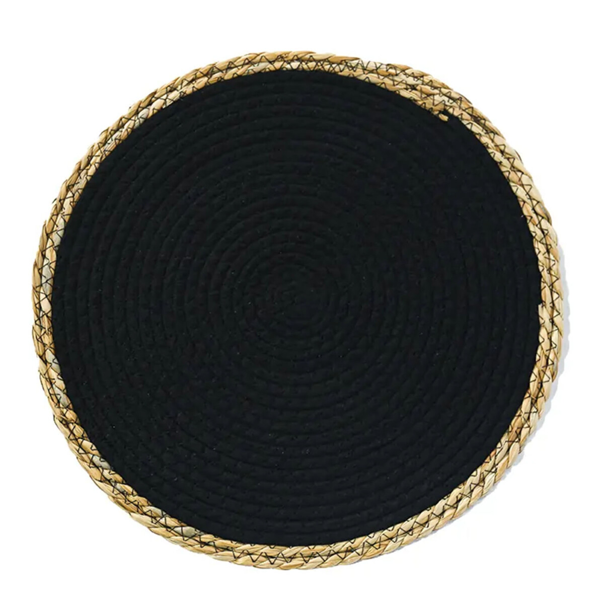 Mantel Individual en Fibra Natural y Algodón Ø38Cm Paramount - Negro 
