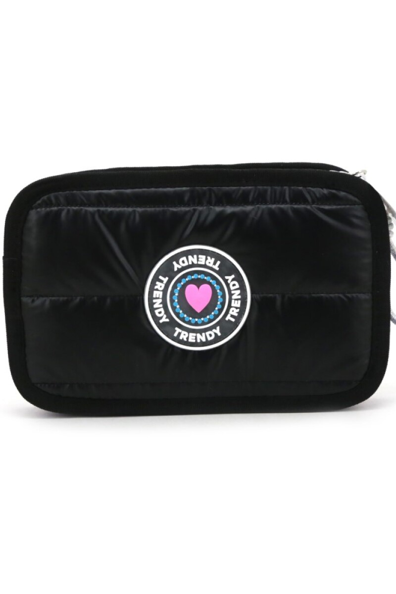 Cartuchera puffer metalizada Negro