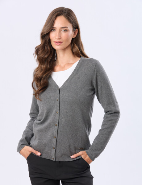 CARDIGAN LISO Gris Oscuro