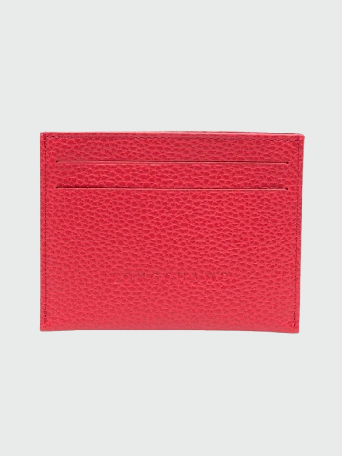 Longchamp -Tarjetero de cuero, Le Foulonné Rojo