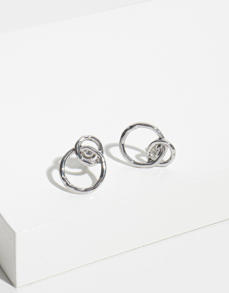 Aros Pasantes Metal Aros Pasantes De Metal Reciclado - Plateado Rodio