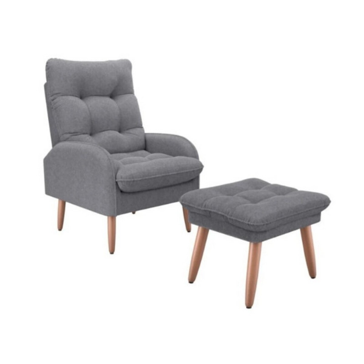 POLTRONA + 1 PUFF NANTES F-497 GRIS 