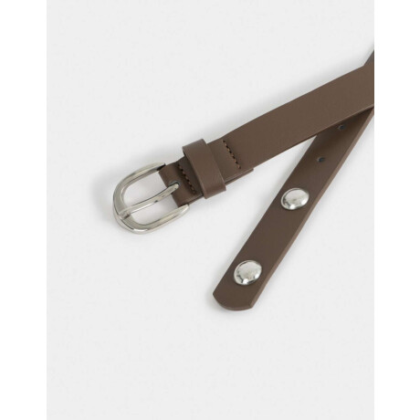 Cinturón Con Tachas Chocolate Marron Chocolate