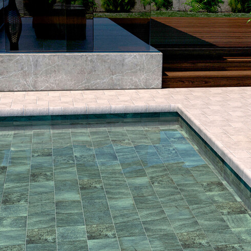 Ceramica Verde destonificado textura antideslizante 20X20Cm Piso Piscina GAMAS DE VERDE