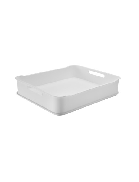 CANASTO PLASTICO RECTANGULAR BLANCO COZA. 38x32x8CM CANASTO PLASTICO RECTANGULAR BLANCO COZA. 38x32x8CM