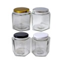 FRASCO DE VIDRIO HEXAGONAL 730 ML MULTICOLOR