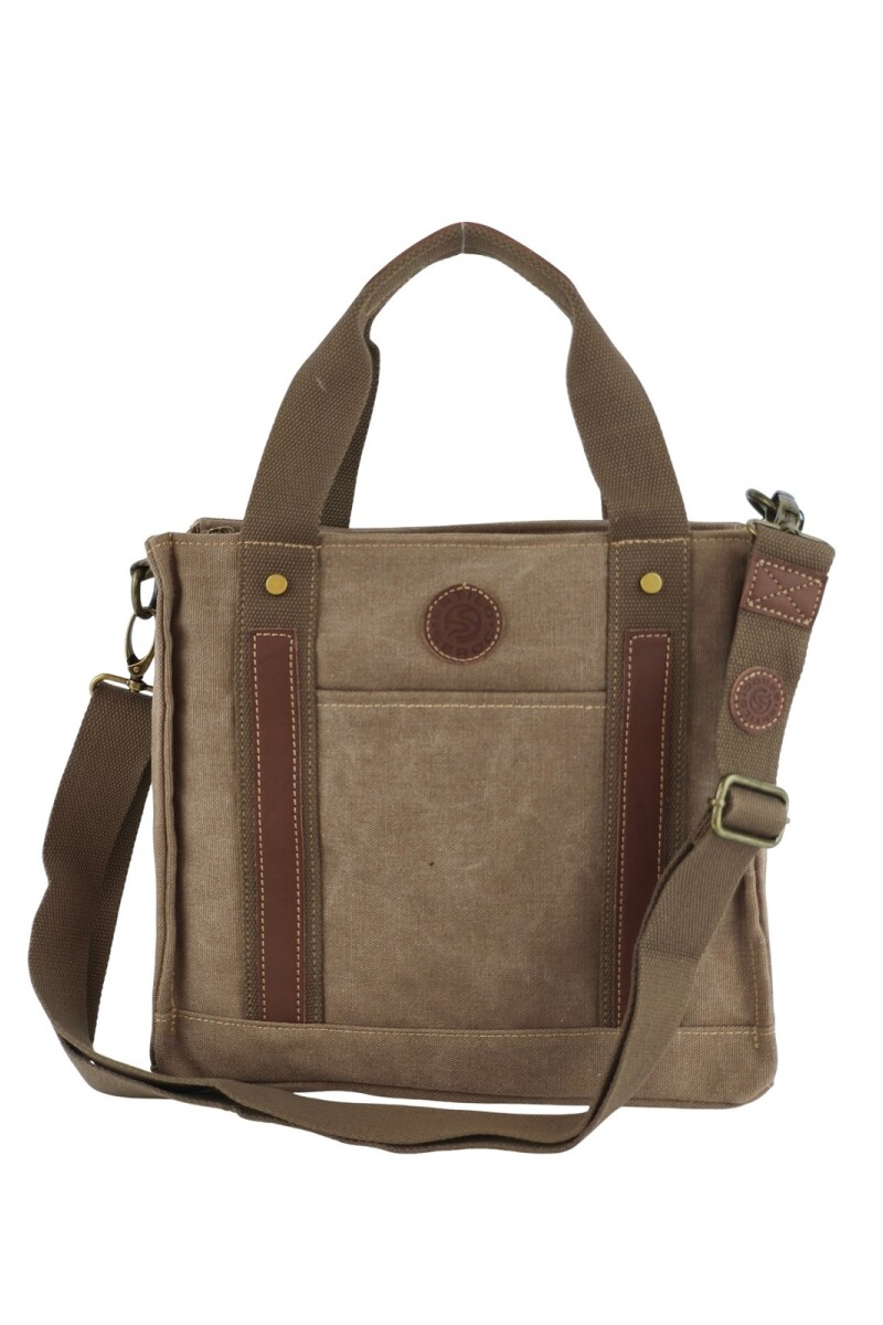 Cartera morral de lona Marrón