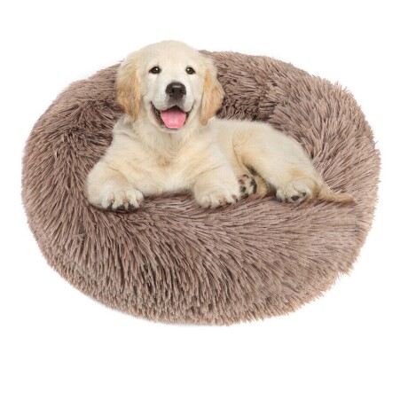 Cama tipo dona para Perro/Gato 80 cm Marrón