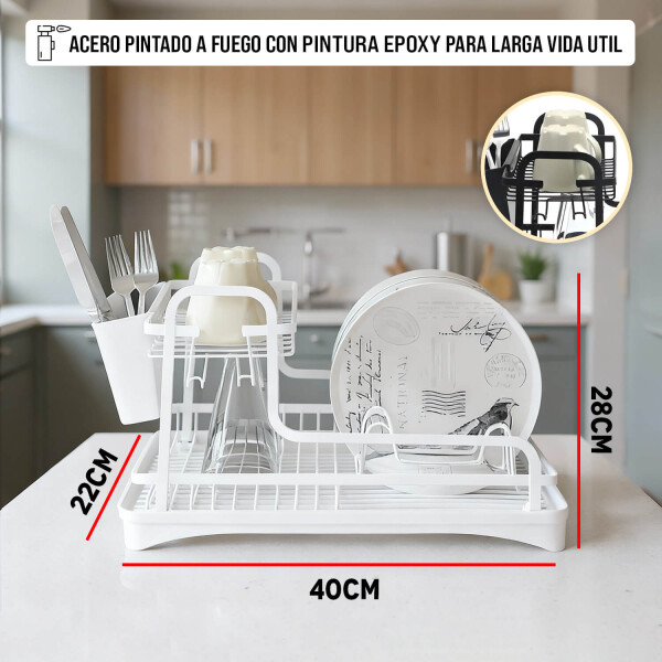 Escurridor Seca Platos Acero 2 Niveles Secador Con Bandeja Cocina Mesada Imback Color Blanco Escurridor Seca Platos Acero 2 Niveles Secador Con Bandeja Cocina Mesada Imback Color Blanco