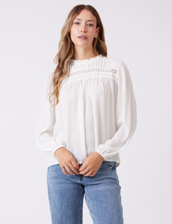 Blusa Gasa Puntilla CRUDO